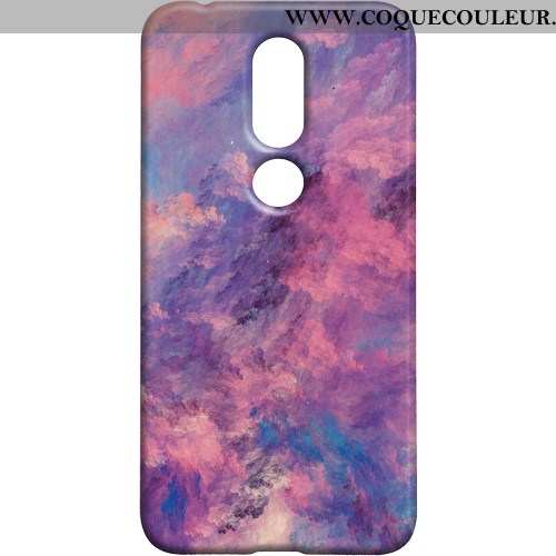 Coque Nokia 7.1 Protection Créatif, Housse Nokia 7.1 Délavé En Daim Personnalité Coloré