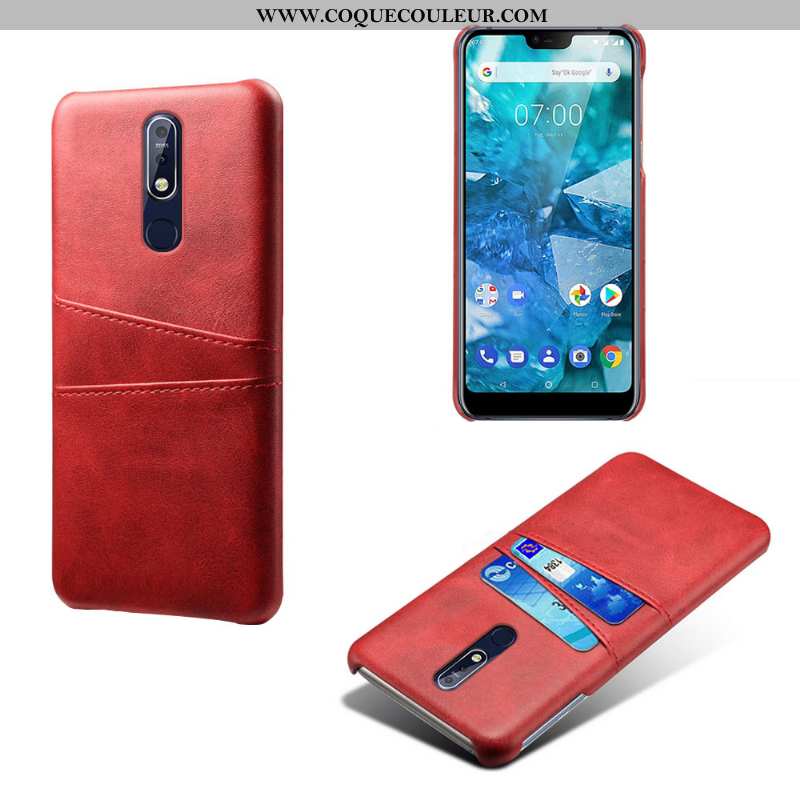 Coque Nokia 7.1 Cuir Qualité Business, Housse Nokia 7.1 Protection Personnalité Gris