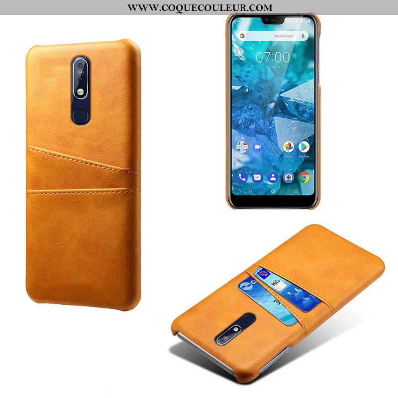 Coque Nokia 7.1 Cuir Qualité Business, Housse Nokia 7.1 Protection Personnalité Gris