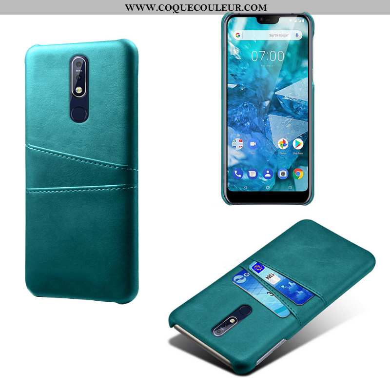 Coque Nokia 7.1 Cuir Qualité Business, Housse Nokia 7.1 Protection Personnalité Gris