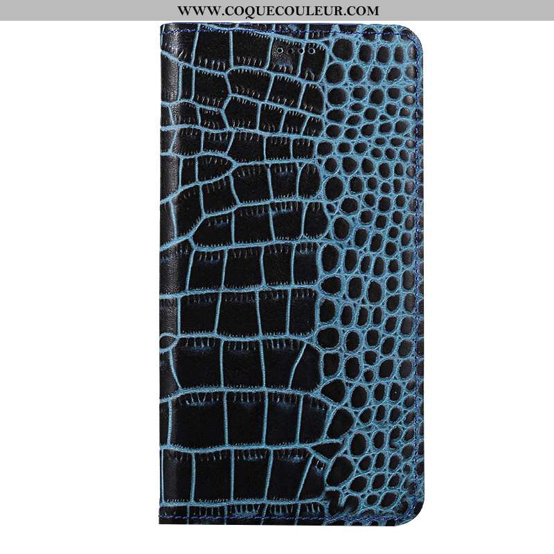 Étui Nokia 7.1 Cuir Bleu Housse, Coque Nokia 7.1 Modèle Fleurie