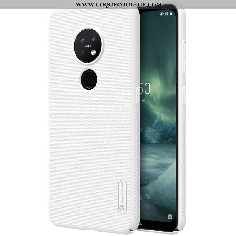 Étui Nokia 7.2 Légère Délavé En Daim Coque, Coque Nokia 7.2 Protection Incassable Blanche