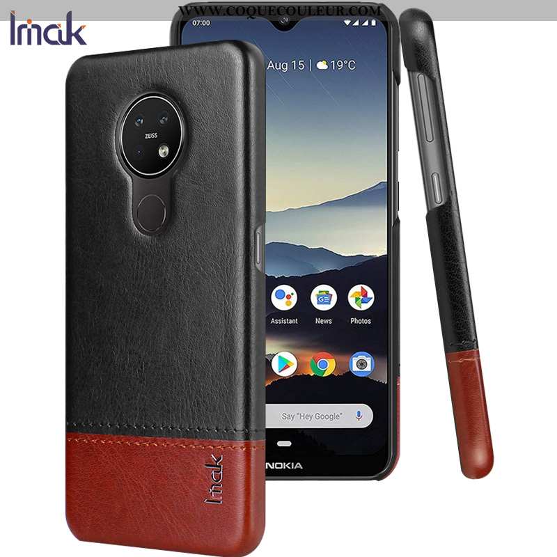 Étui Nokia 7.2 Protection Cuir Noir, Coque Nokia 7.2 Tendance Noir