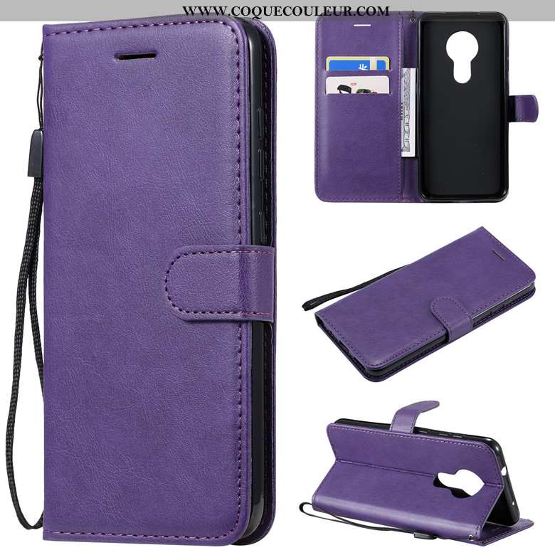 Housse Nokia 7.2 Cuir Étui Violet, Nokia 7.2 Protection Violet