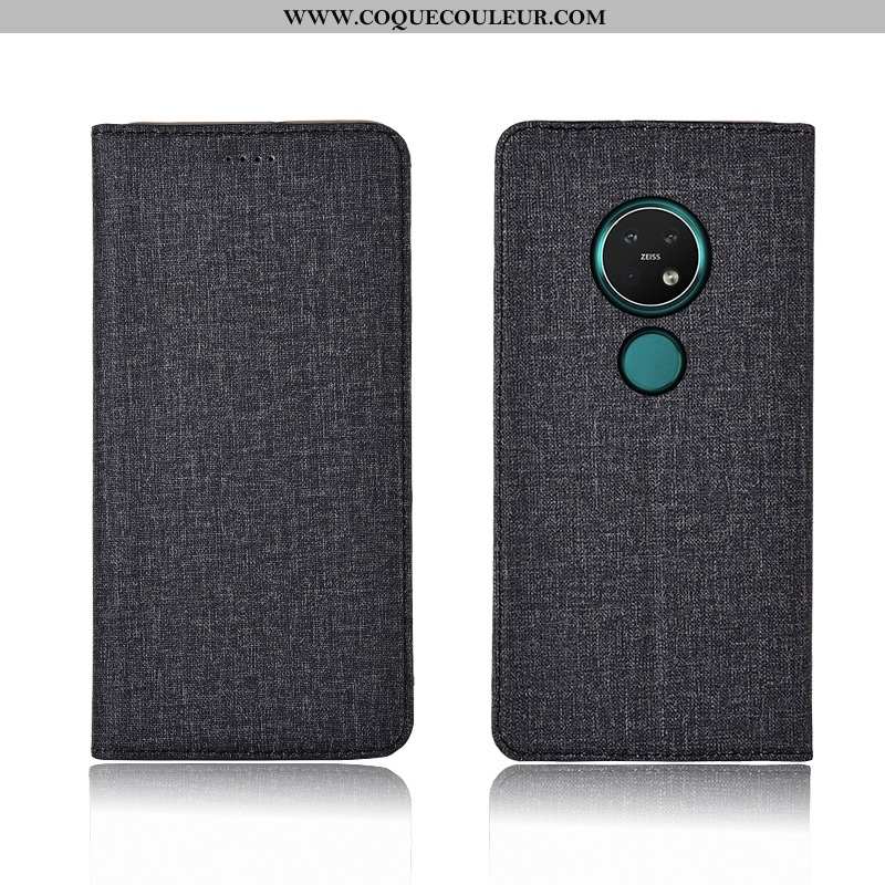 Coque Nokia 7.2 Protection Tout Compris Téléphone Portable, Housse Nokia 7.2 Cuir Silicone Bleu Fonc