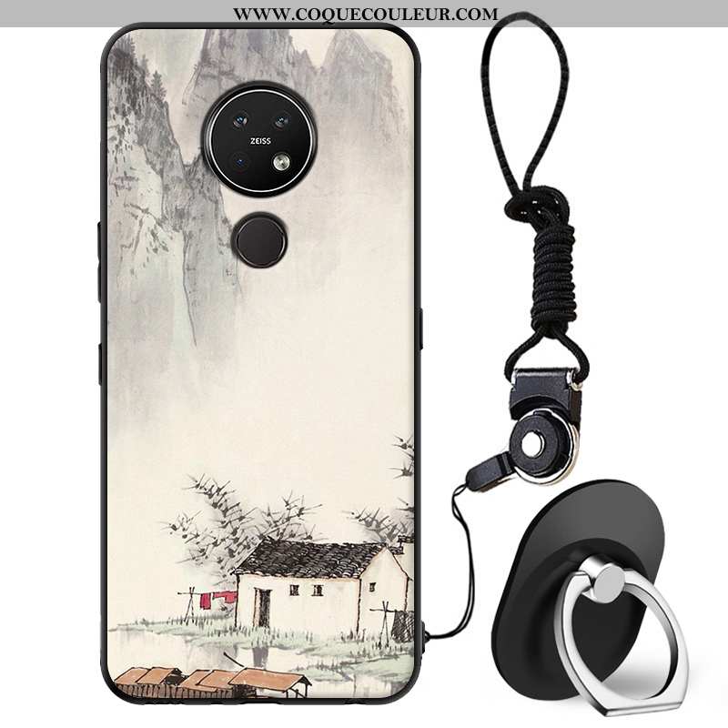 Housse Nokia 7.2 Fluide Doux Coque Petit, Étui Nokia 7.2 Silicone Incassable Blanche