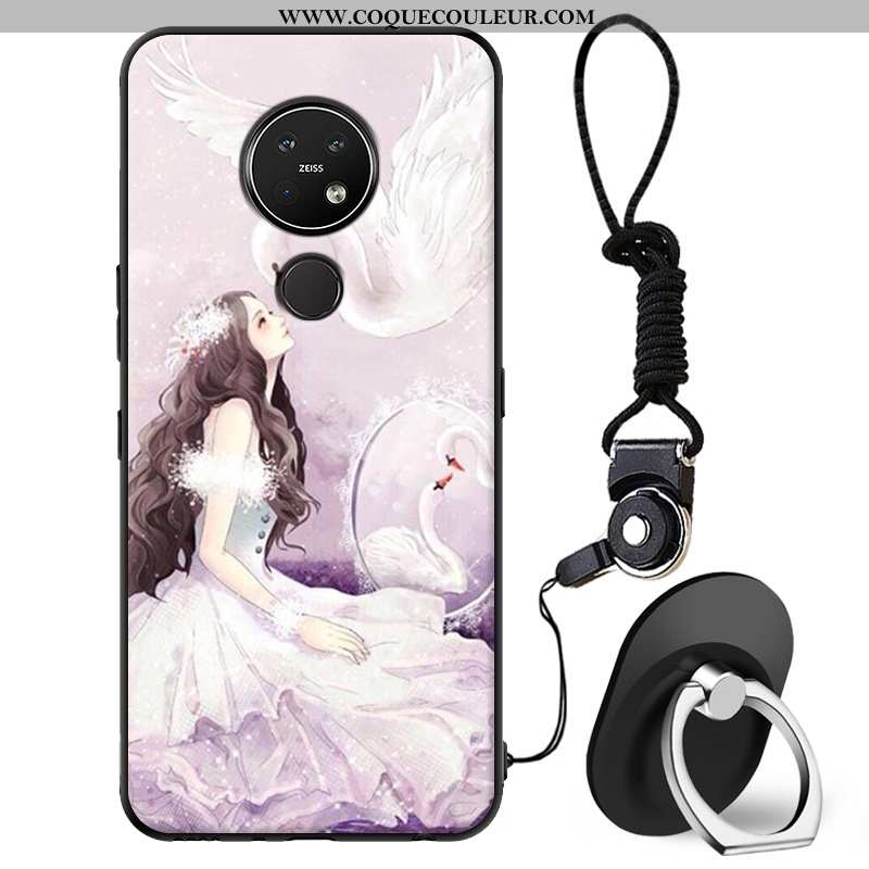 Housse Nokia 7.2 Fluide Doux Coque Petit, Étui Nokia 7.2 Silicone Incassable Blanche