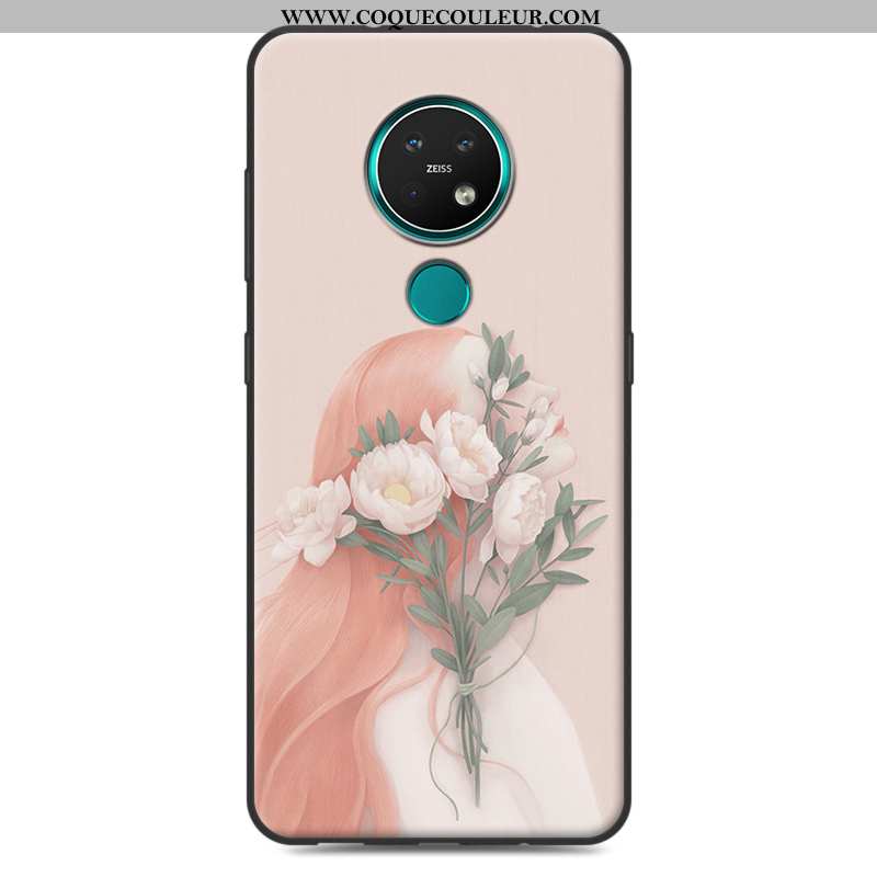 Étui Nokia 7.2 Silicone Incassable Petit, Coque Nokia 7.2 Tout Compris Rose