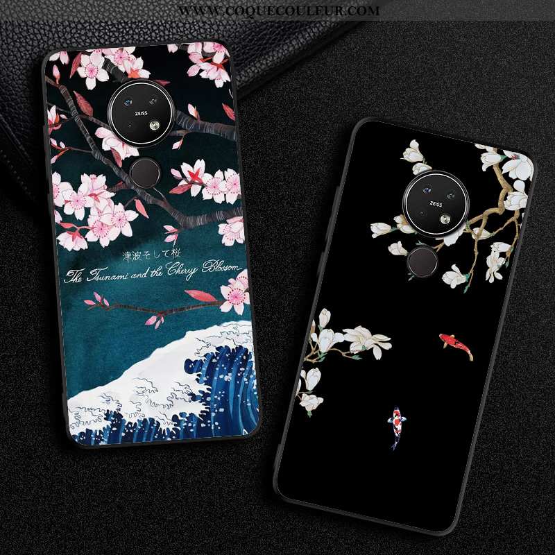 Coque Nokia 7.2 Protection Étui Simple, Housse Nokia 7.2 Créatif Vent Noir