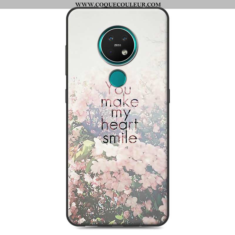 Étui Nokia 7.2 Fluide Doux Créatif Coque, Coque Nokia 7.2 Protection Rose