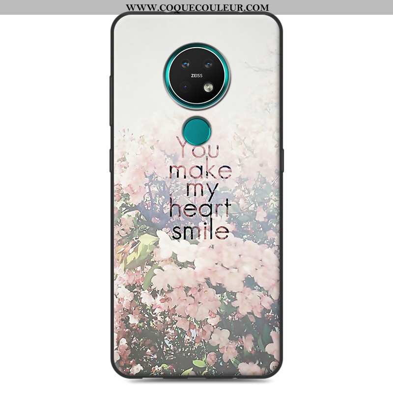 Étui Nokia 7.2 Fluide Doux Créatif Coque, Coque Nokia 7.2 Protection Rose