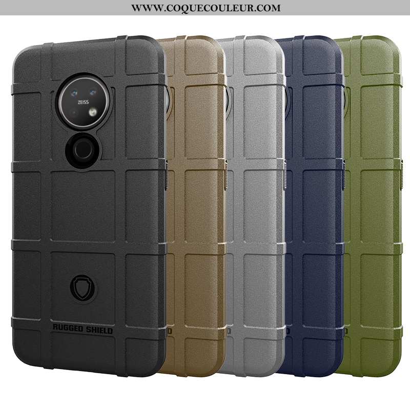 Coque Nokia 7.2 Fluide Doux Étui Protection, Housse Nokia 7.2 Silicone Gris