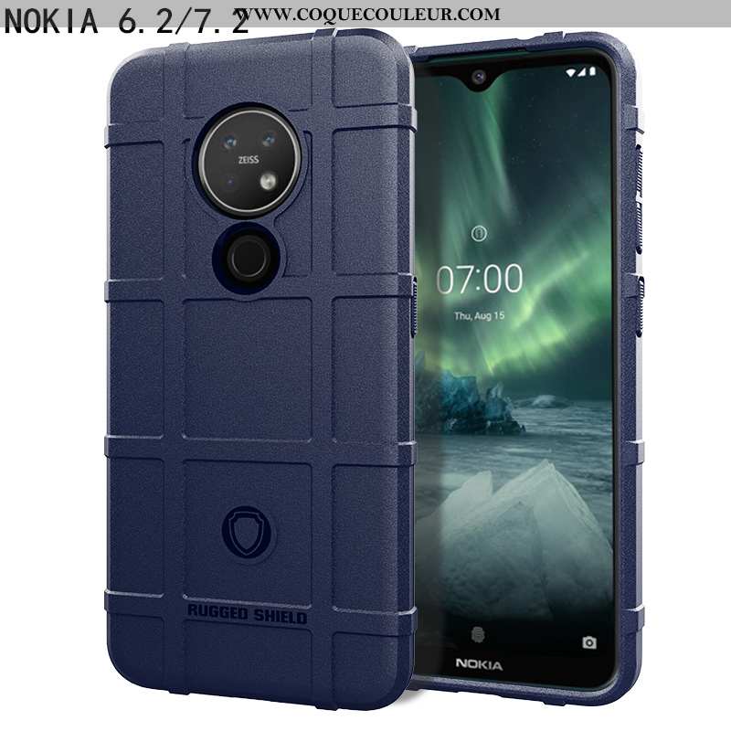 Coque Nokia 7.2 Fluide Doux Étui Protection, Housse Nokia 7.2 Silicone Gris