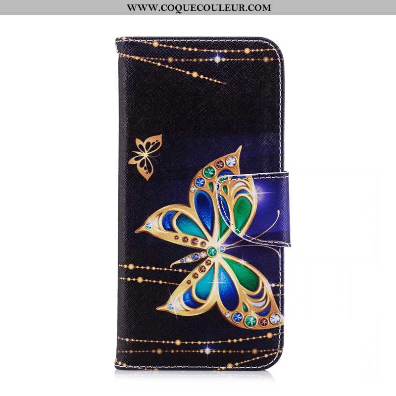 Coque Nokia 7.2 Protection Étui Peinture, Housse Nokia 7.2 Cuir Bleu