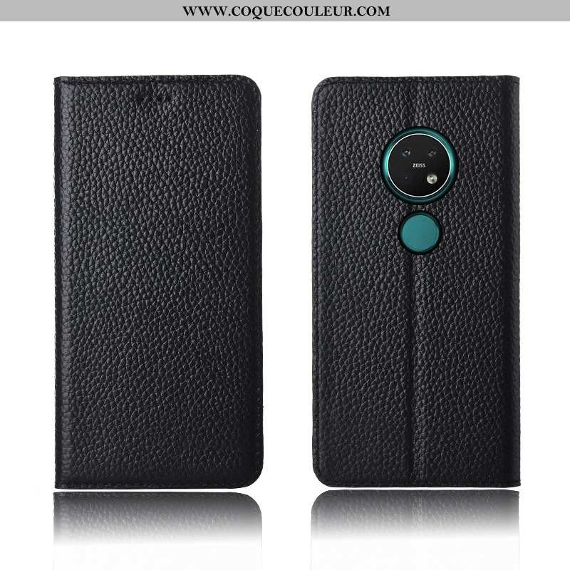 Housse Nokia 7.2 Protection Silicone Coque, Étui Nokia 7.2 Cuir Litchi Marron