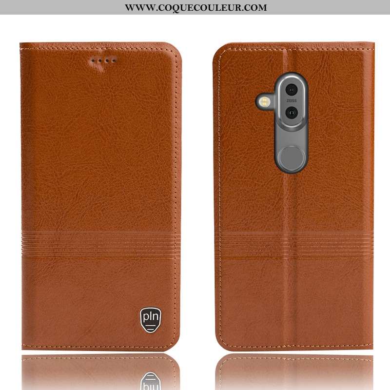 Housse Nokia 7 Plus Protection Téléphone Portable Incassable, Étui Nokia 7 Plus Cuir Véritable Coque