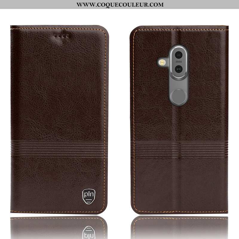 Housse Nokia 7 Plus Protection Téléphone Portable Incassable, Étui Nokia 7 Plus Cuir Véritable Coque