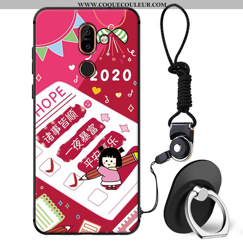 Coque Nokia 7 Plus Protection Étui Téléphone Portable, Housse Nokia 7 Plus Dessin Animé Charmant Rou