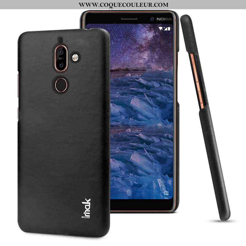 Housse Nokia 7 Plus Modèle Fleurie Coque Simple, Étui Nokia 7 Plus Protection Noir