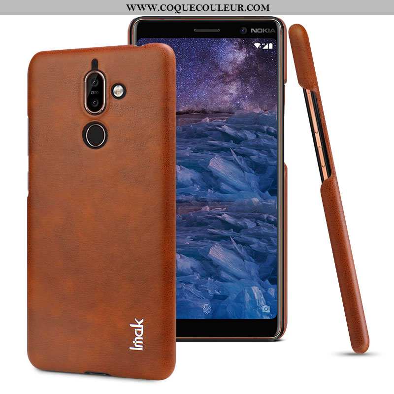 Housse Nokia 7 Plus Modèle Fleurie Coque Simple, Étui Nokia 7 Plus Protection Noir