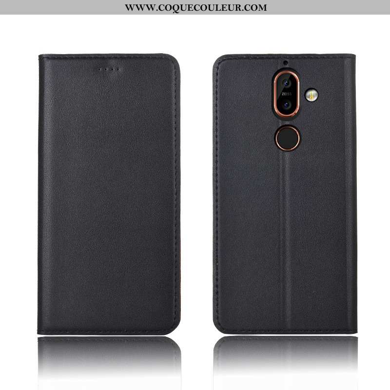 Étui Nokia 7 Plus Cuir Nouveau Étui, Coque Nokia 7 Plus Fluide Doux Téléphone Portable Marron