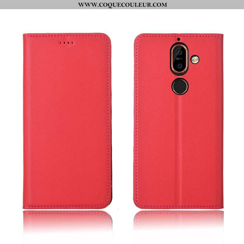 Étui Nokia 7 Plus Cuir Nouveau Étui, Coque Nokia 7 Plus Fluide Doux Téléphone Portable Marron