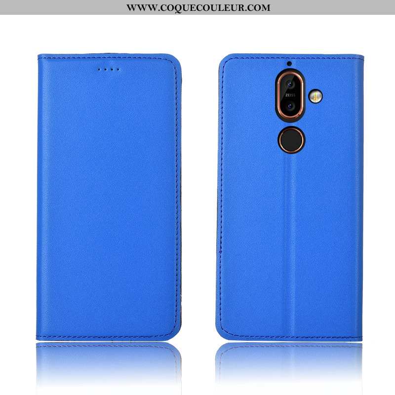 Étui Nokia 7 Plus Cuir Nouveau Étui, Coque Nokia 7 Plus Fluide Doux Téléphone Portable Marron