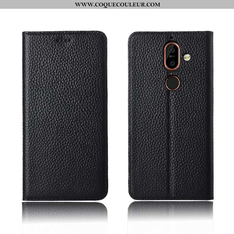 Coque Nokia 7 Plus Fluide Doux Cuir Housse, Housse Nokia 7 Plus Silicone Marron