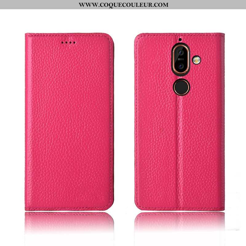 Coque Nokia 7 Plus Fluide Doux Cuir Housse, Housse Nokia 7 Plus Silicone Marron