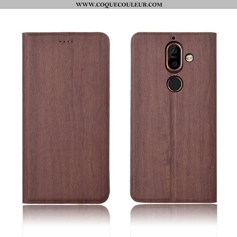 Housse Nokia 7 Plus Modèle Fleurie Bleu Tout Compris, Étui Nokia 7 Plus Fluide Doux Protection