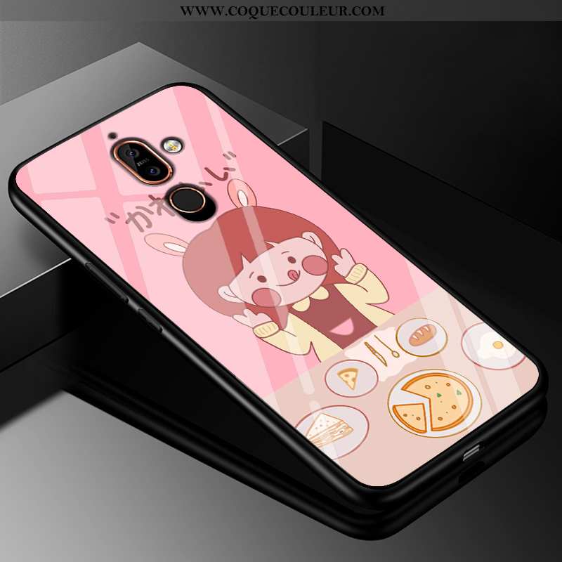 Étui Nokia 7 Plus Silicone Incassable Charmant, Coque Nokia 7 Plus Protection Amoureux Rose