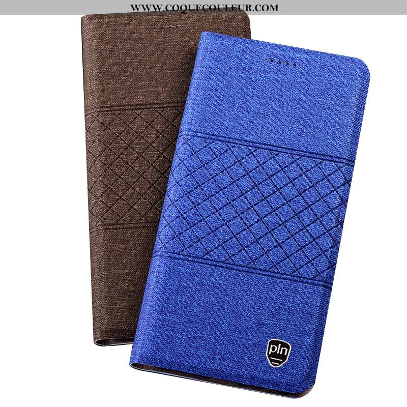 Housse Nokia 7 Plus Protection Coque Lin, Étui Nokia 7 Plus Bleu Mesh