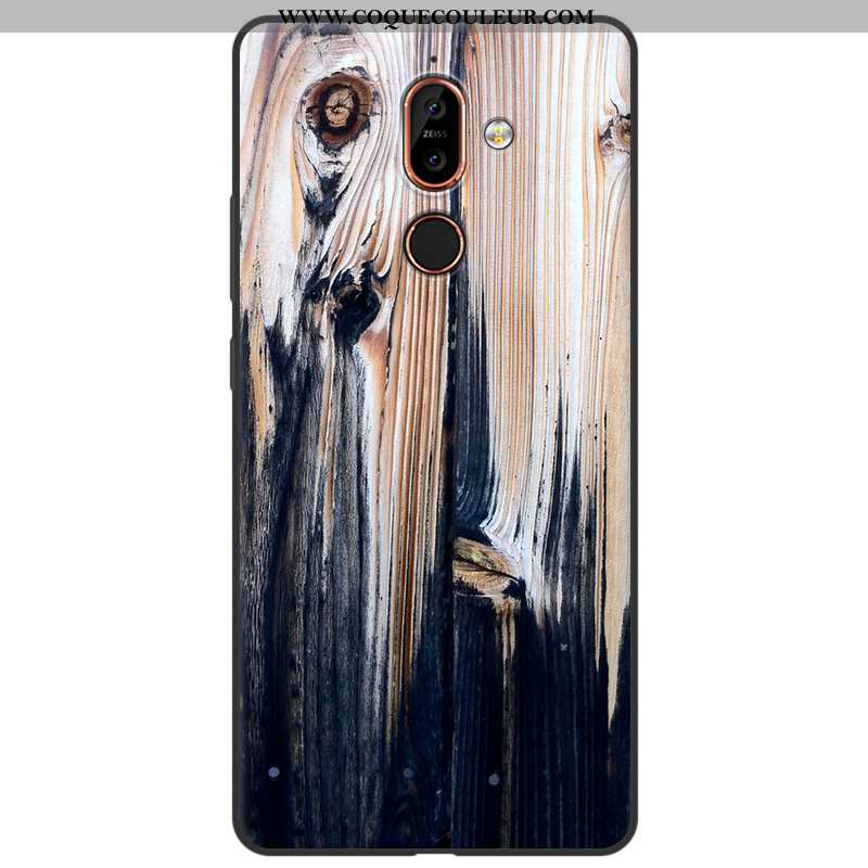 Housse Nokia 7 Plus Silicone Fluide Doux Coque, Étui Nokia 7 Plus Protection Téléphone Portable Jaun