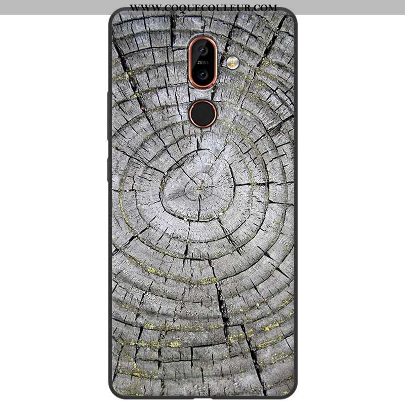 Housse Nokia 7 Plus Silicone Fluide Doux Coque, Étui Nokia 7 Plus Protection Téléphone Portable Jaun