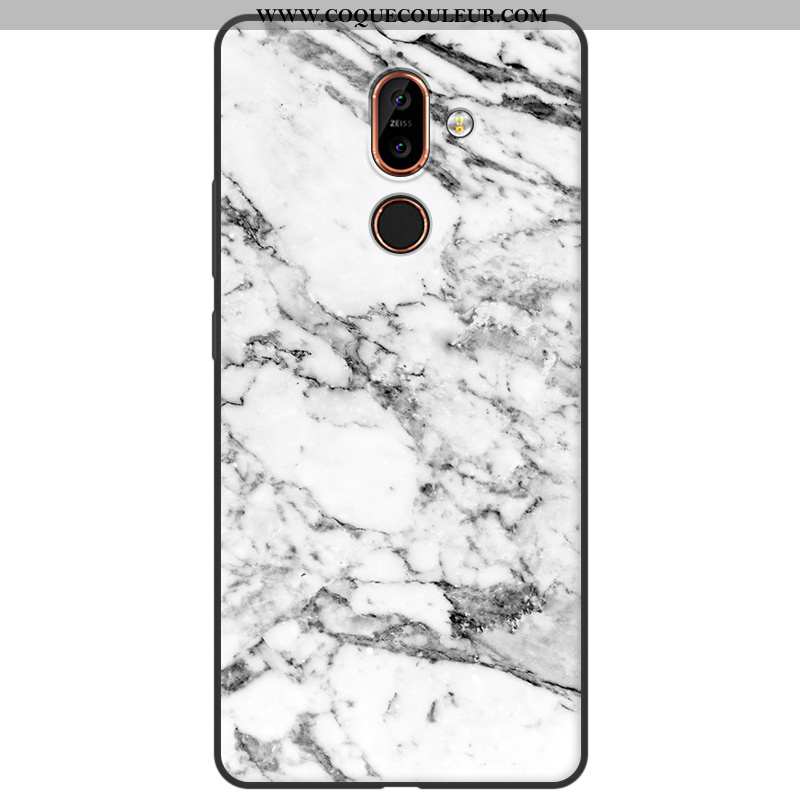 Housse Nokia 7 Plus Silicone Fluide Doux Coque, Étui Nokia 7 Plus Protection Téléphone Portable Jaun