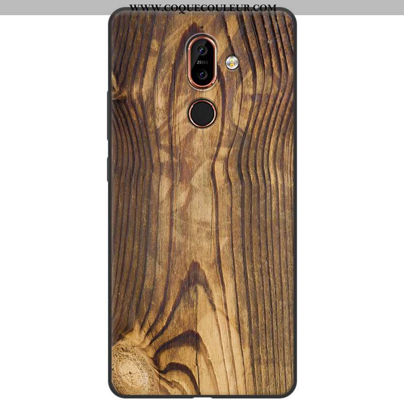 Housse Nokia 7 Plus Silicone Fluide Doux Coque, Étui Nokia 7 Plus Protection Téléphone Portable Jaun