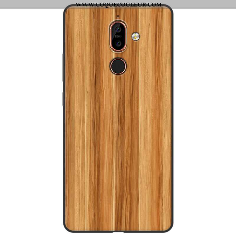 Housse Nokia 7 Plus Silicone Fluide Doux Coque, Étui Nokia 7 Plus Protection Téléphone Portable Jaun