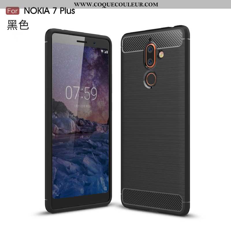 Housse Nokia 7 Plus Silicone Tout Compris Téléphone Portable, Étui Nokia 7 Plus Mode Fluide Doux Rou