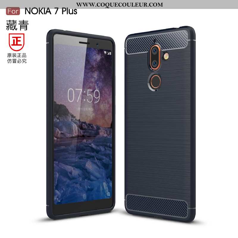 Housse Nokia 7 Plus Silicone Tout Compris Téléphone Portable, Étui Nokia 7 Plus Mode Fluide Doux Rou