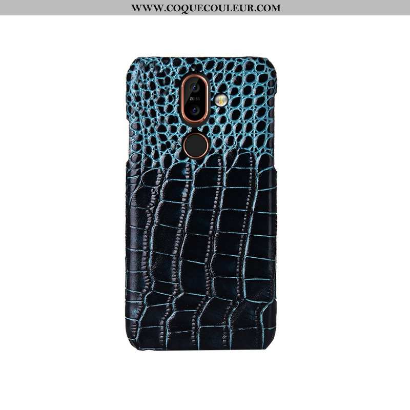 Housse Nokia 7 Plus Mode Bleu Modèle Fleurie, Étui Nokia 7 Plus Protection Téléphone Portable