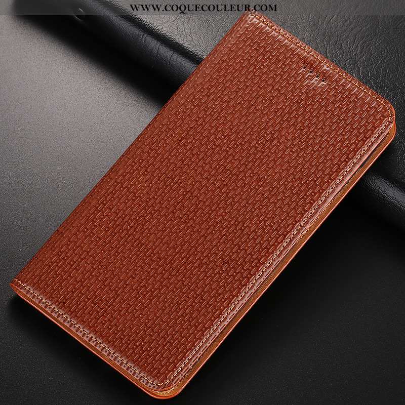 Housse Nokia 8.1 Cuir Véritable Coque Étui, Étui Nokia 8.1 Protection Incassable Marron