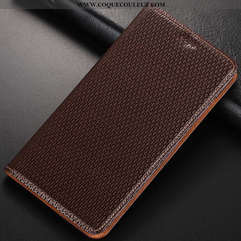 Housse Nokia 8.1 Cuir Véritable Coque Étui, Étui Nokia 8.1 Protection Incassable Marron