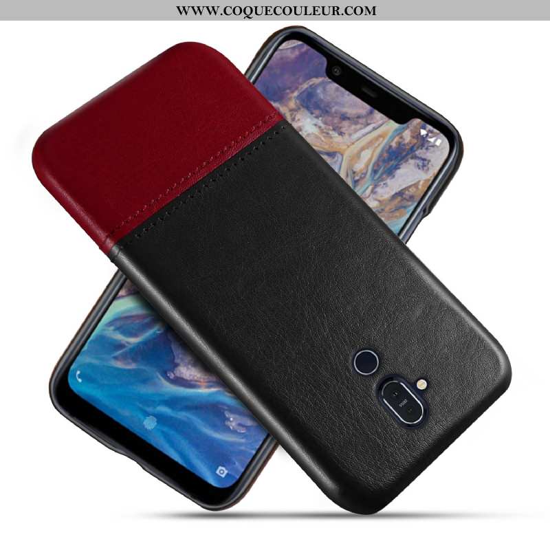 Housse Nokia 8.1 Protection Téléphone Portable Cuir, Étui Nokia 8.1 Personnalité Coque Marron