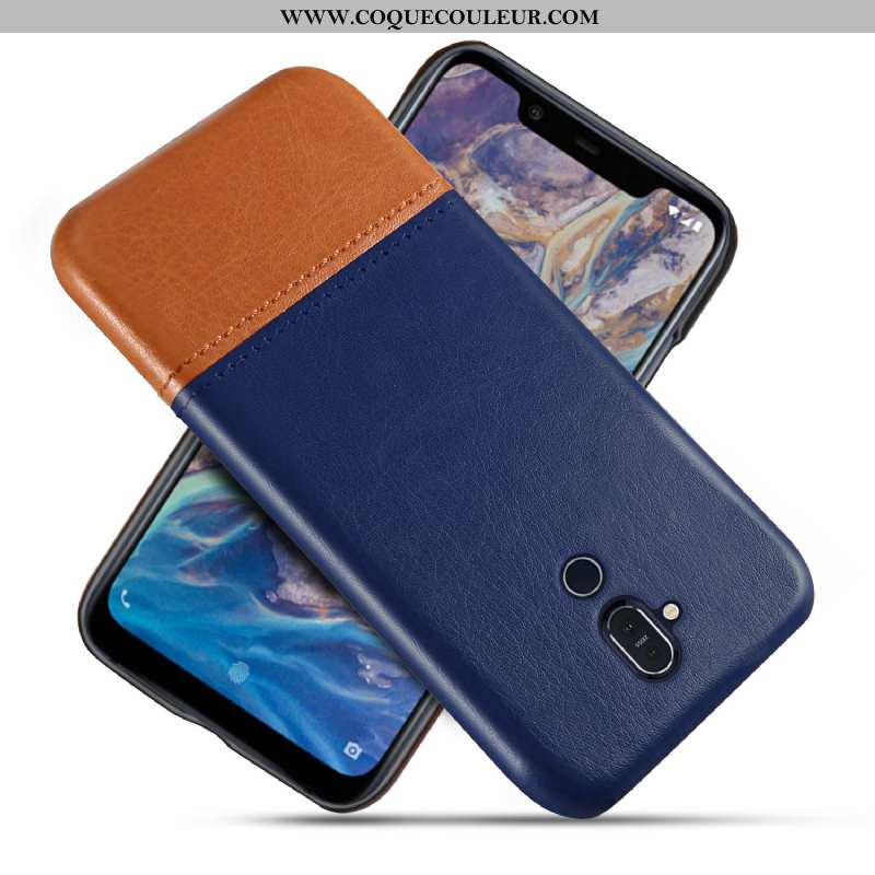 Housse Nokia 8.1 Protection Téléphone Portable Cuir, Étui Nokia 8.1 Personnalité Coque Marron