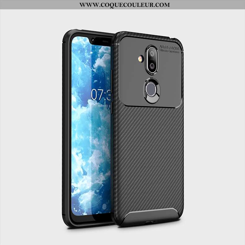 Étui Nokia 8.1 Fluide Doux Fibre Incassable, Coque Nokia 8.1 Silicone Marron