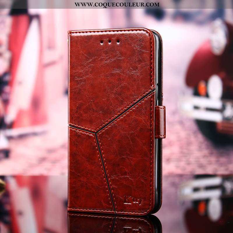 Housse Nokia 8.1 Cuir Coque Tout Compris, Étui Nokia 8.1 Modèle Fleurie Rouge