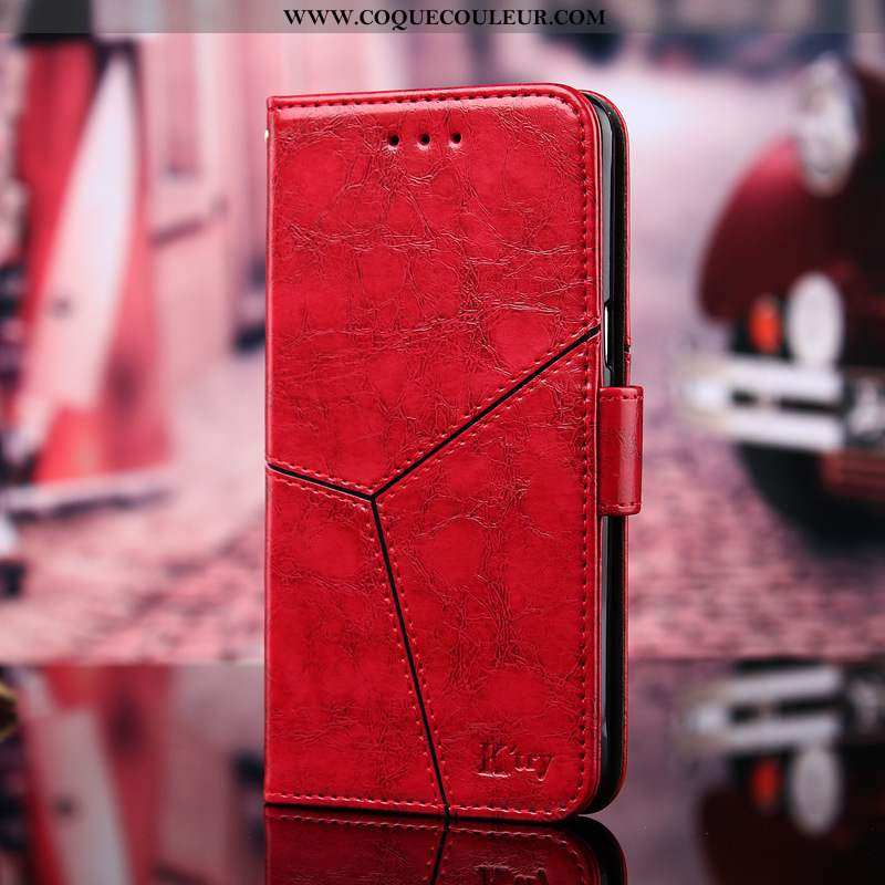 Housse Nokia 8.1 Cuir Coque Tout Compris, Étui Nokia 8.1 Modèle Fleurie Rouge