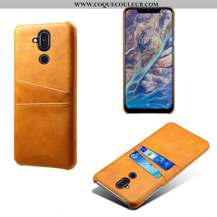 Étui Nokia 8.1 Ultra Petit Modèle Fleurie, Coque Nokia 8.1 Légère Créatif Jaune