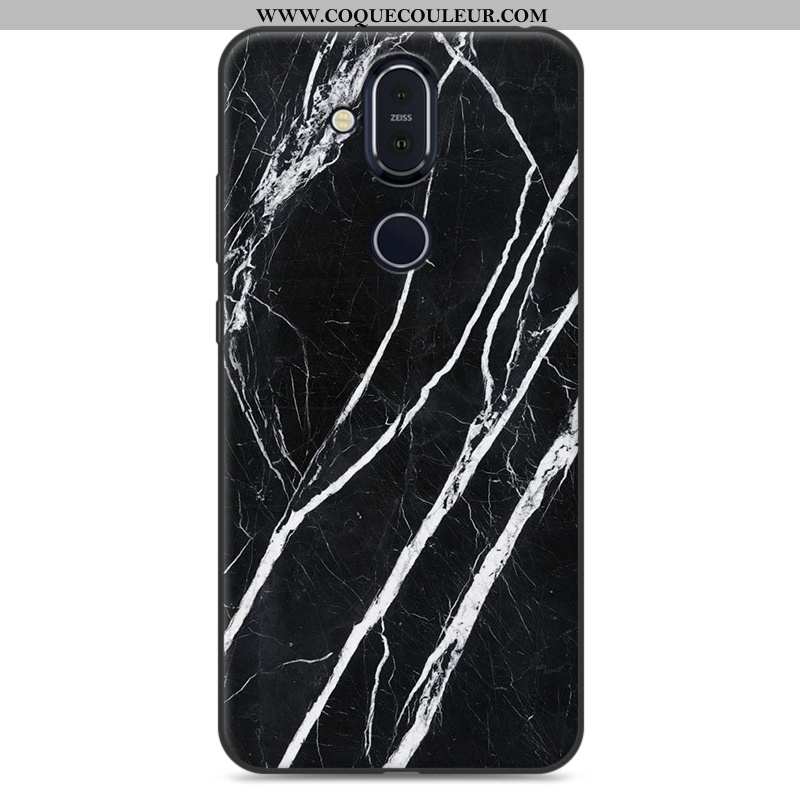 Coque Nokia 8.1 Protection Peinture Étui, Housse Nokia 8.1 Personnalité Blanc Blanche