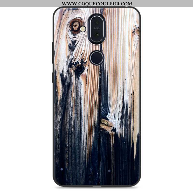 Coque Nokia 8.1 Protection Peinture Étui, Housse Nokia 8.1 Personnalité Blanc Blanche